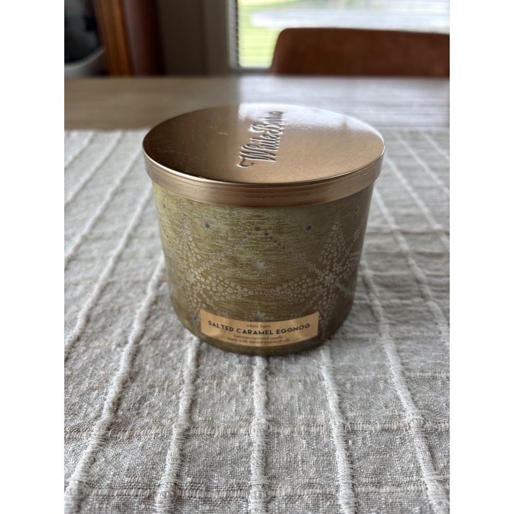 Bath & Body Works 3 wick Salted Caramel Eggnog candle